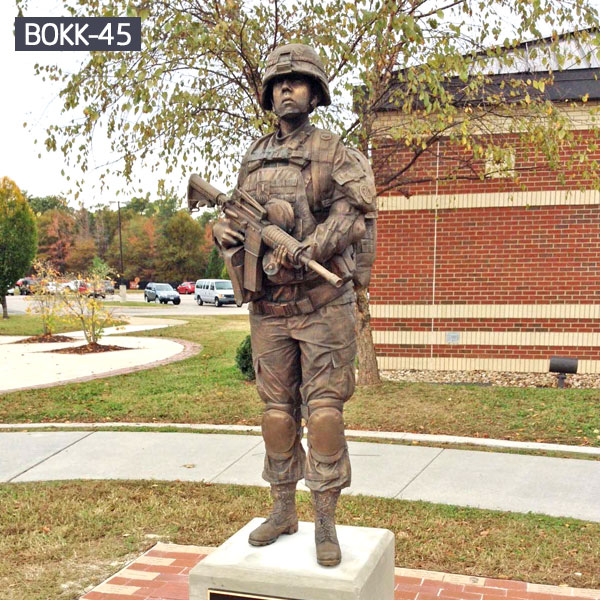 Army Soldier Cement Garden Sculpture - Statue.com