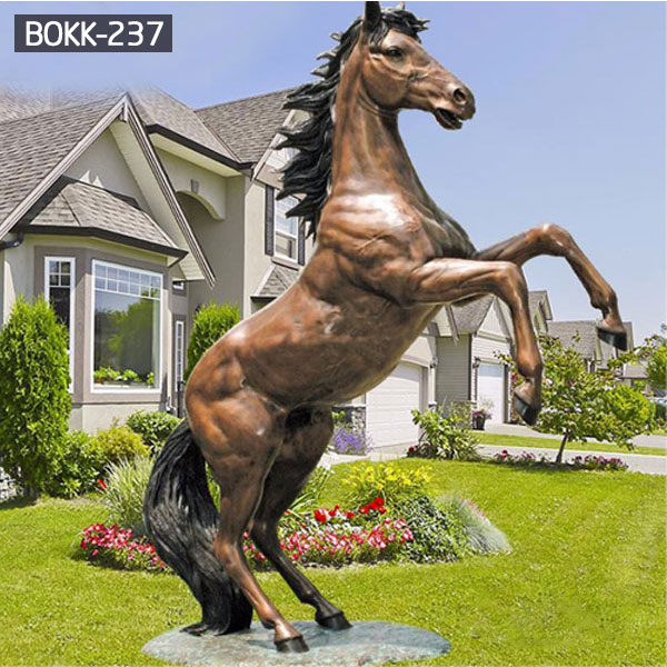 What is the meaning if the horse statue has two legs up?