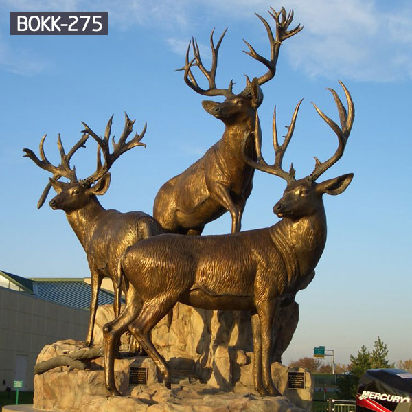 BOK-219 Life Size Wildlife Elk Bronze Outdoor Garden Statue ...