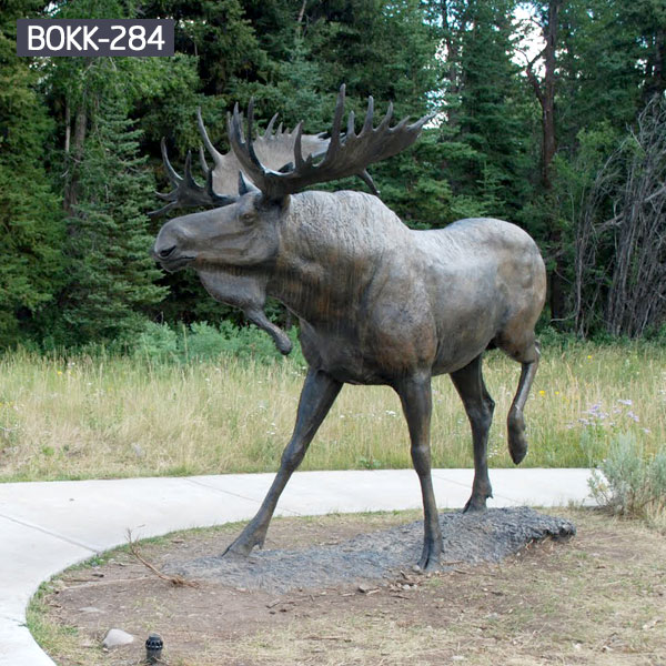 Life Size Outdoor Bronze Standing Reindeer Statue Garden ...