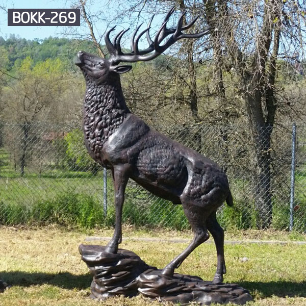 metal moose yard sculpture sitting deer statue- Bronze deer ...