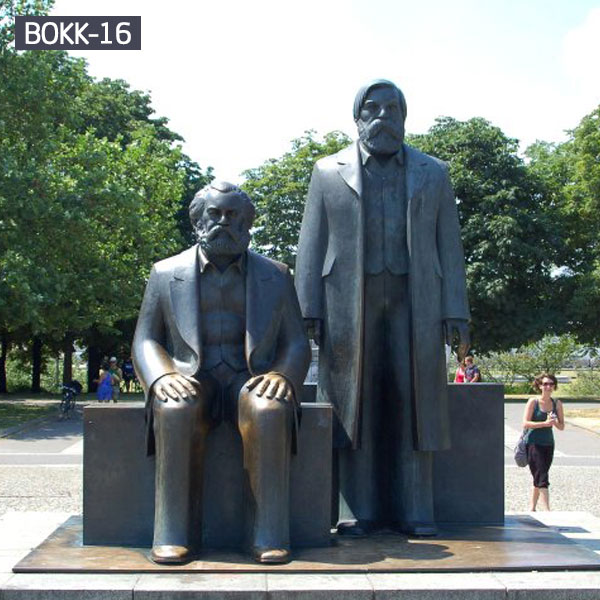Outdoor garden bronze life size famous figure statues of Marx and Engels for sale