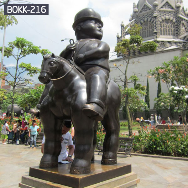 Famous fernando botero bronze fat horse and rider sculpture for sale