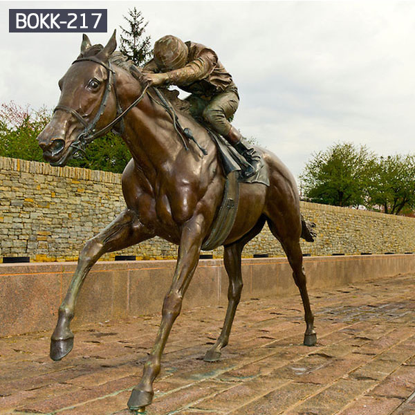 Life size bronze horse and jockey sculpture Uk for sale