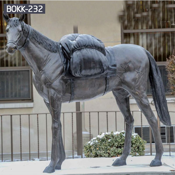 Outdoor large bronze horse and saddle sculptures for sale 