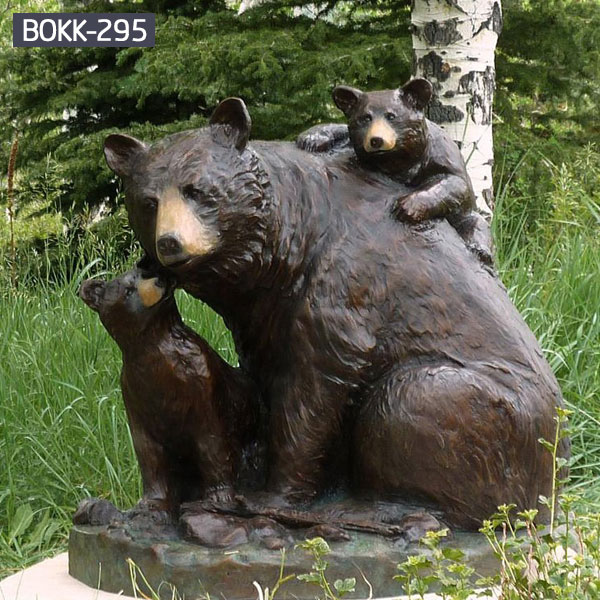 Large teddy bear statue and cub lawn sculptures for sale