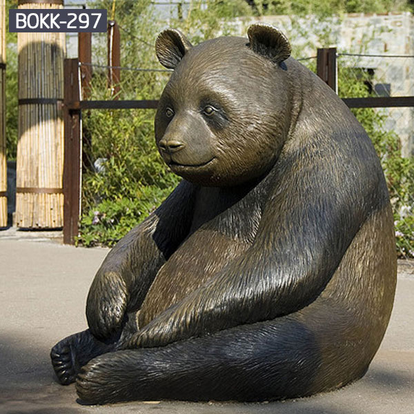 Large panda bear yard statue bronze casting for sale