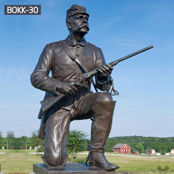 Kneeling soldier silhouette military memorials for lawn ornaments 