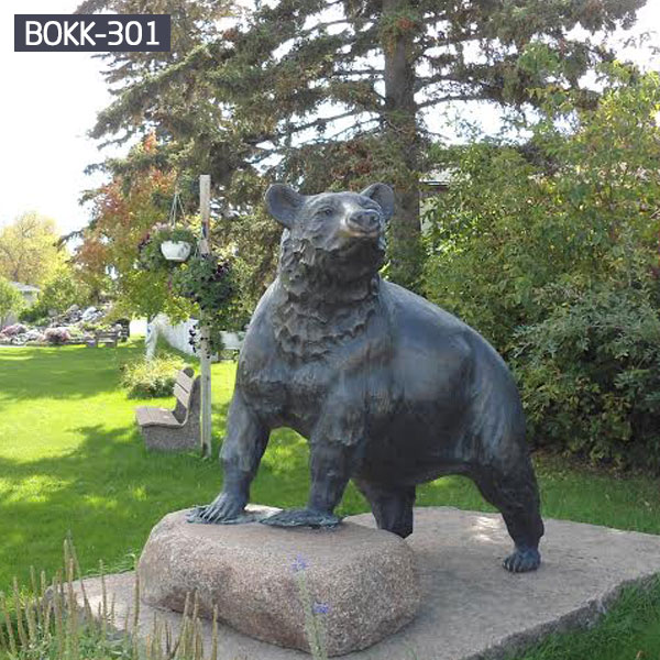 Bronze life size grizzly bear statues for garden lawn decor outdoor