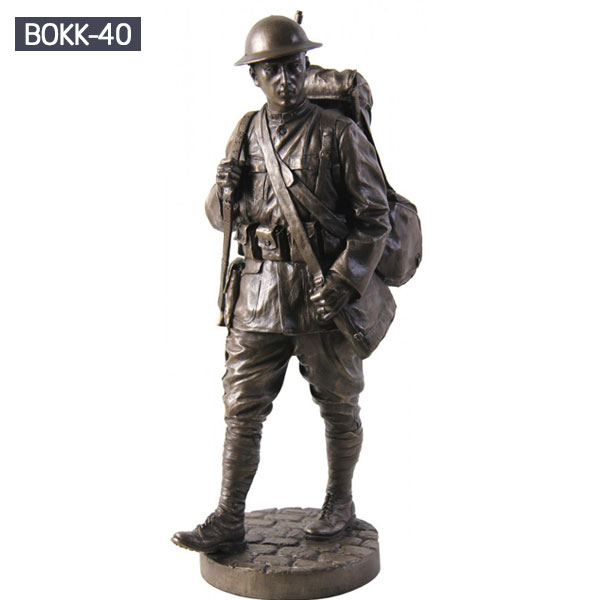 life size military garden statues outdoor bronze casting 