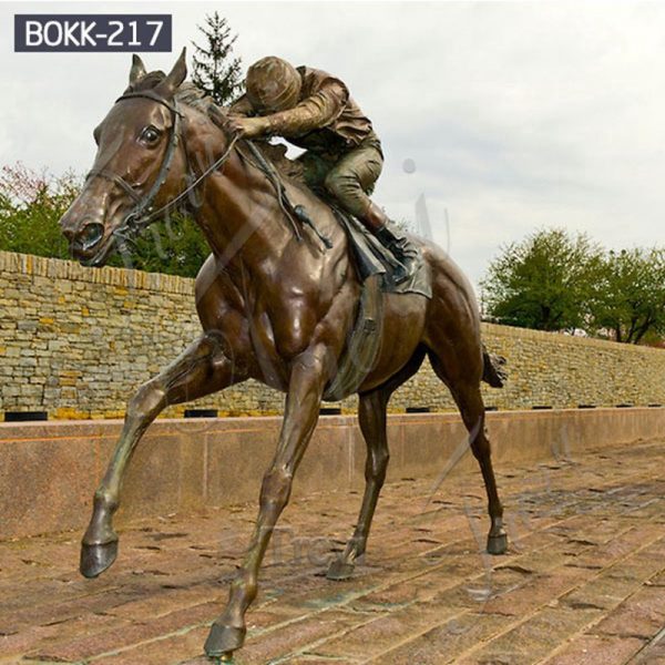Life Size Outdoor Bronze Man Riding Horse Statue Supplier