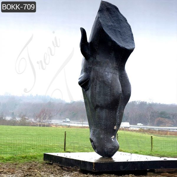 Large Grey Bronze Horse Head Sculpture for Sale